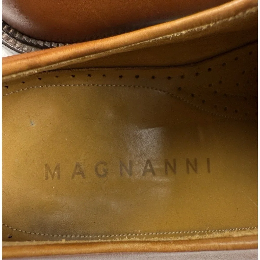 Magnanni Brown Leather Spilt Toe Derby Shoes Men's Size 10 D #8114 Made in Spain